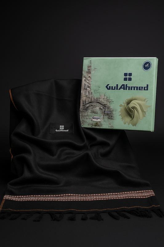 Gul Ahmed Wool Shawl (Black)
